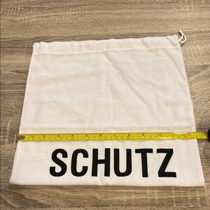 SCHUTZ White Drawstring Dust Bag with Black Logo 12.5” x 19.5”